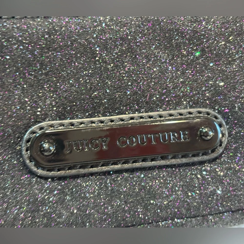 Juicy Couture‎ Black Glitter Wristlet Bag Wallet
